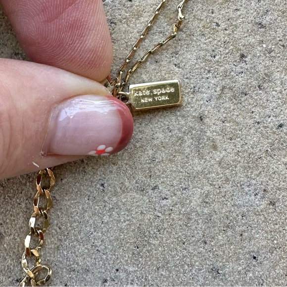 Kate Spade Idiom Reversible Necklace - Clean Slate gold white circle coin - Picture 14 of 16